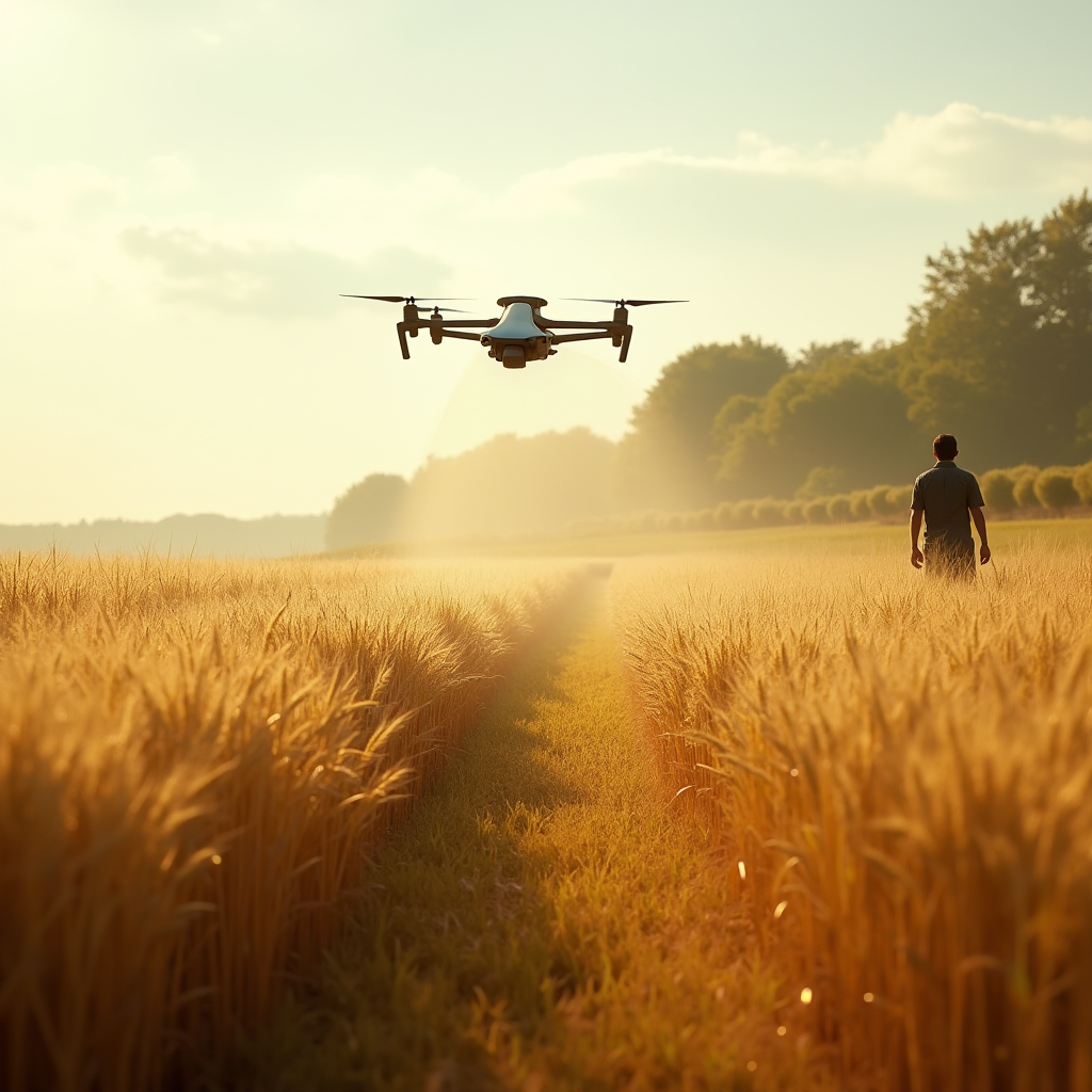 سمپاشی گندم با پهپاد